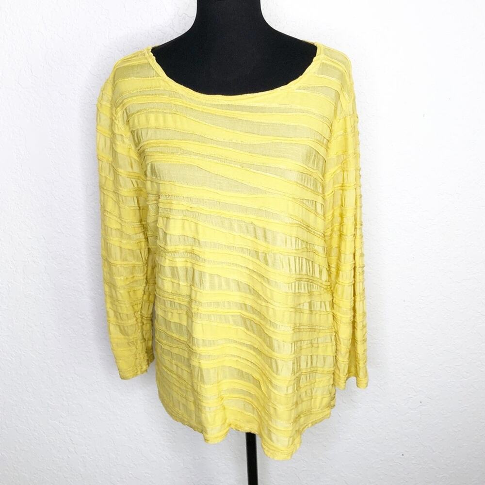 Cut Loose gold yellow textured knit long sleeve top size Extra Large XL